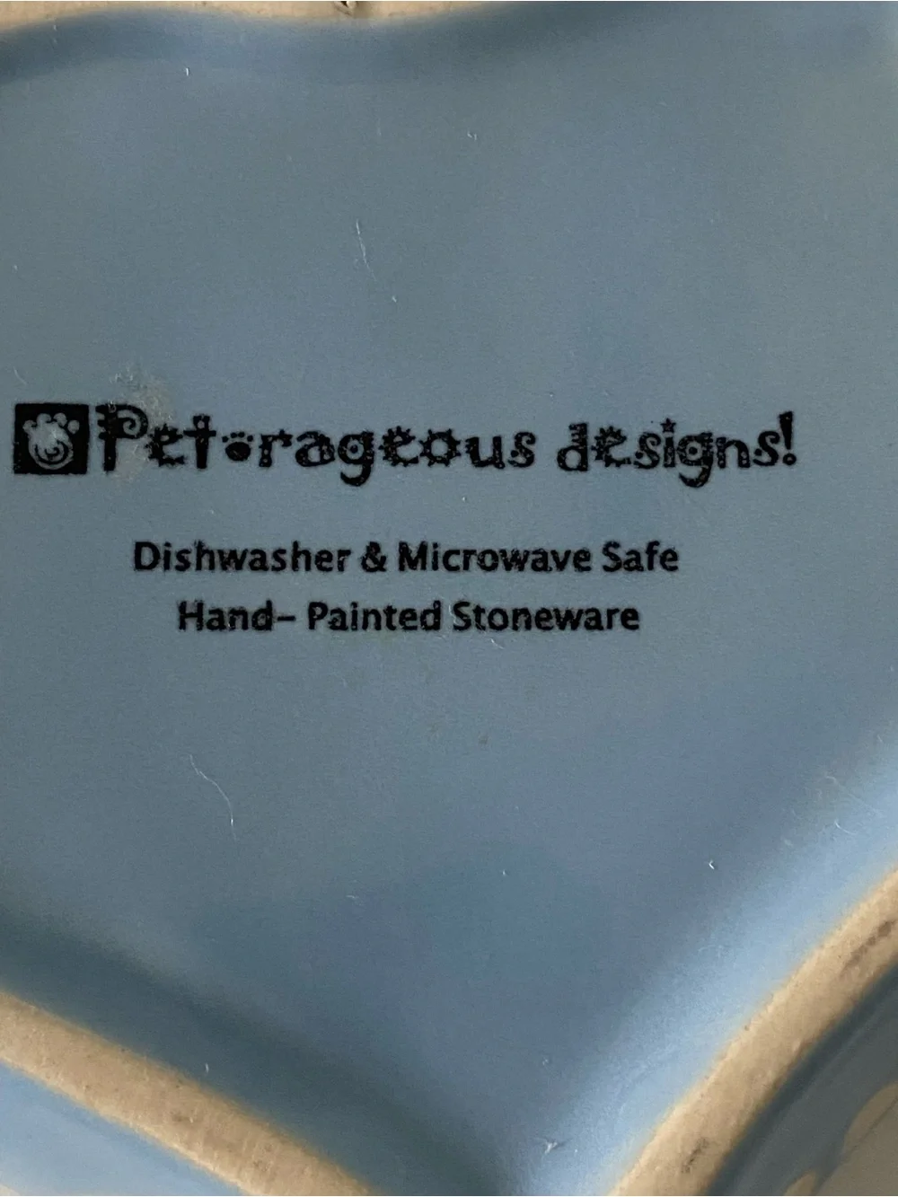 Prince Pet Dish Blue 6” Cat Small Dog Ceramic Food Bowl Ceramic Embossed EUC